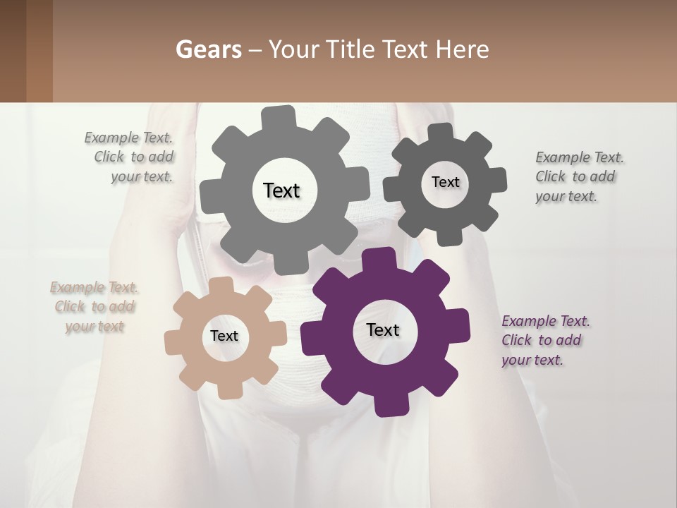 A Woman With Bandages Covering Her Face And Covering Her Eyes PowerPoint Template