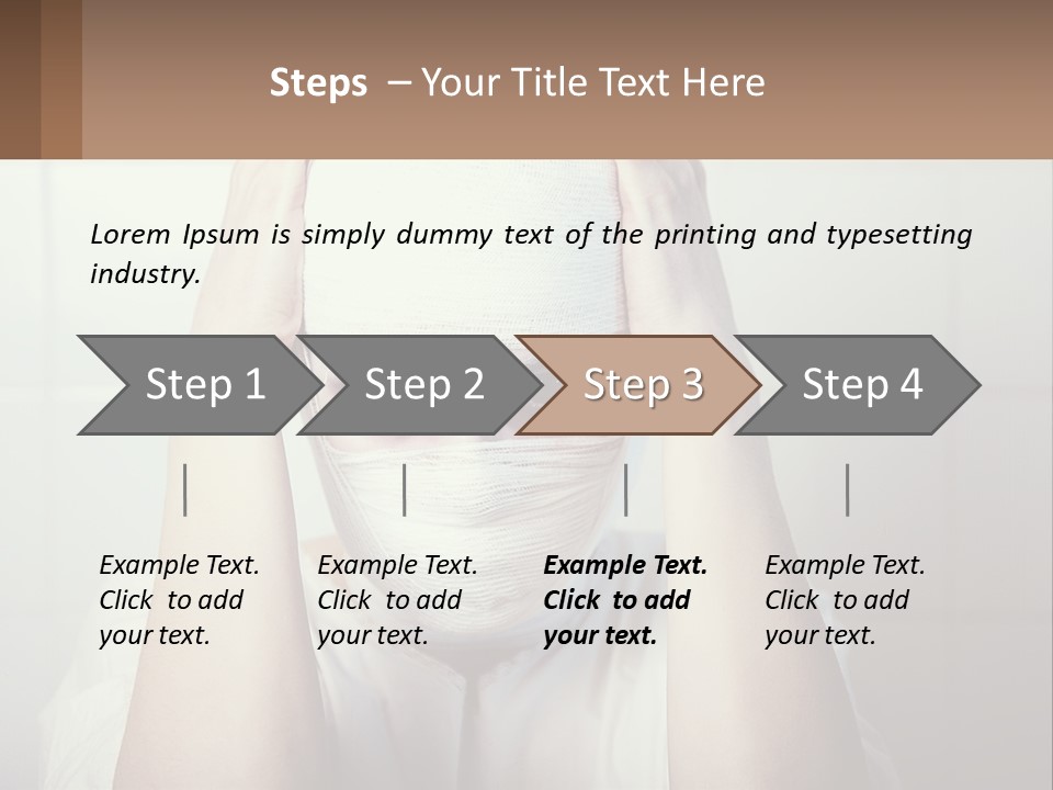 A Woman With Bandages Covering Her Face And Covering Her Eyes PowerPoint Template