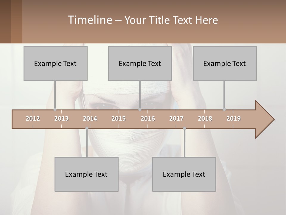 A Woman With Bandages Covering Her Face And Covering Her Eyes PowerPoint Template
