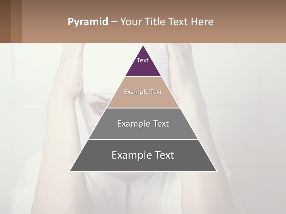 A Woman With Bandages Covering Her Face And Covering Her Eyes PowerPoint Template