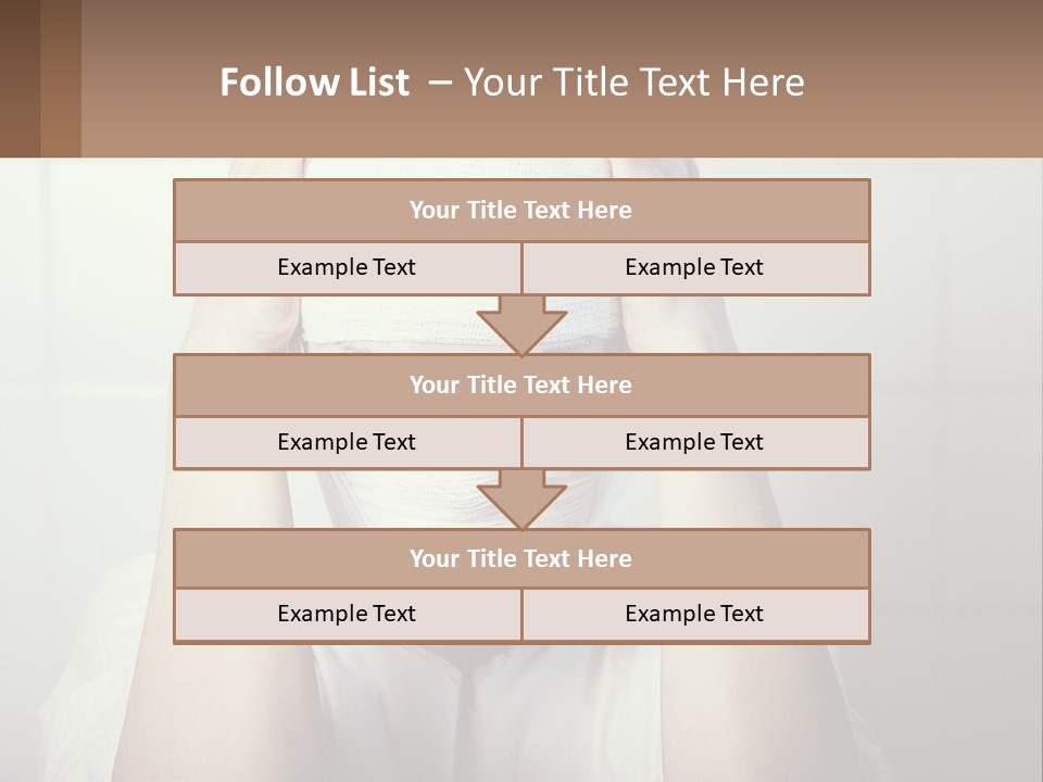 A Woman With Bandages Covering Her Face And Covering Her Eyes PowerPoint Template