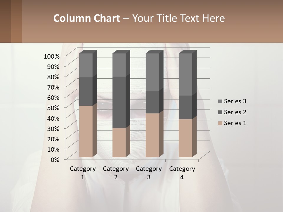 A Woman With Bandages Covering Her Face And Covering Her Eyes PowerPoint Template