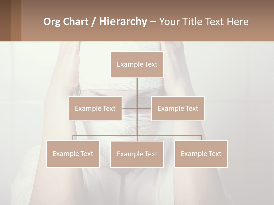 A Woman With Bandages Covering Her Face And Covering Her Eyes PowerPoint Template