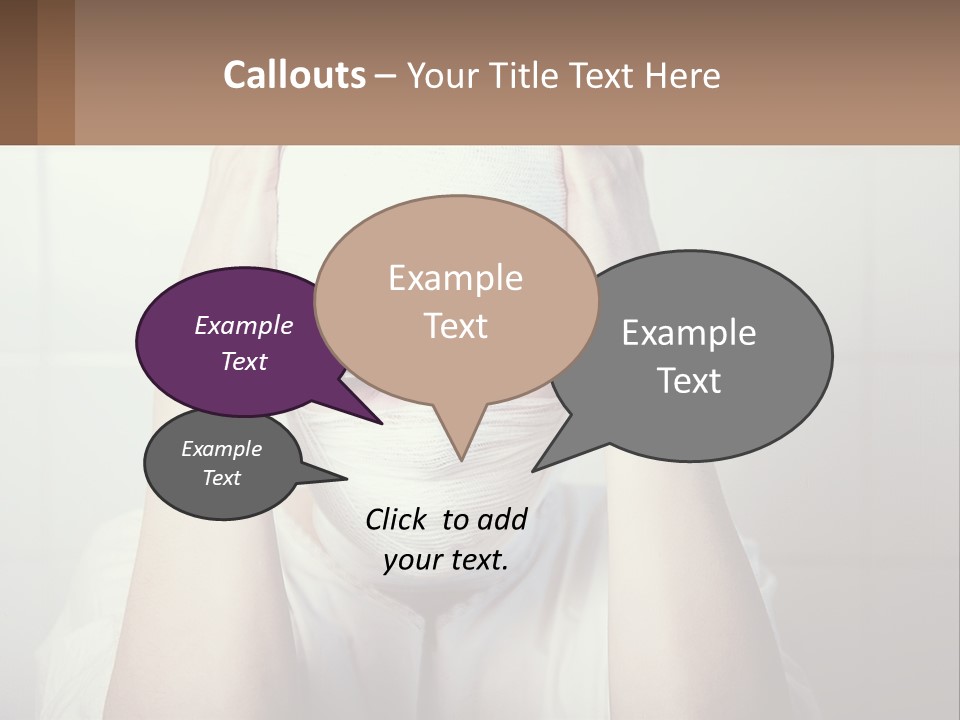 A Woman With Bandages Covering Her Face And Covering Her Eyes PowerPoint Template