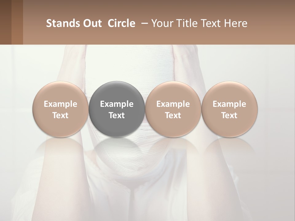 A Woman With Bandages Covering Her Face And Covering Her Eyes PowerPoint Template