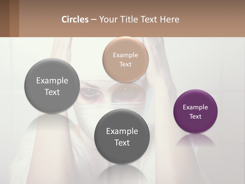 A Woman With Bandages Covering Her Face And Covering Her Eyes PowerPoint Template