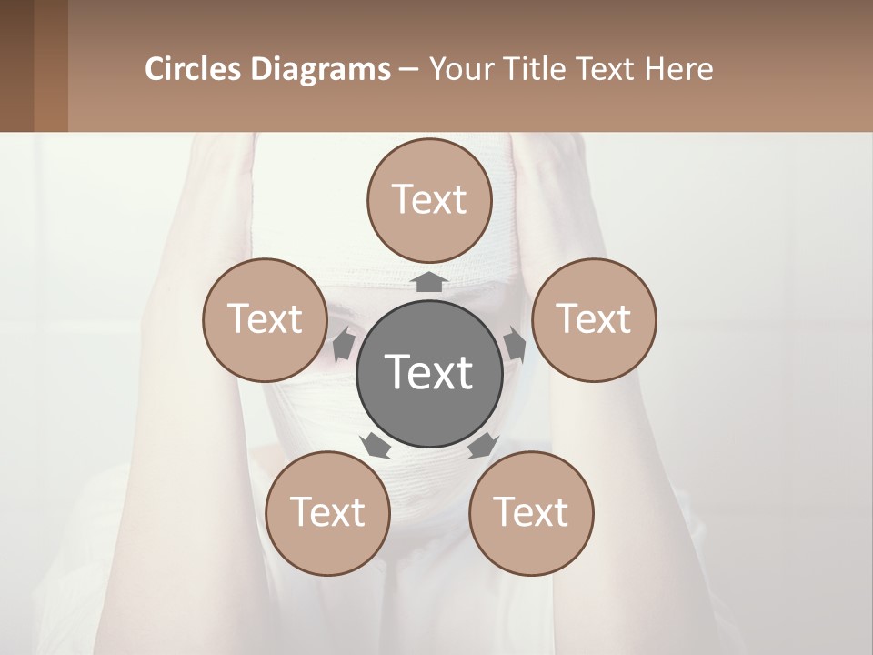 A Woman With Bandages Covering Her Face And Covering Her Eyes PowerPoint Template