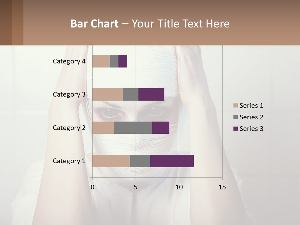 A Woman With Bandages Covering Her Face And Covering Her Eyes PowerPoint Template
