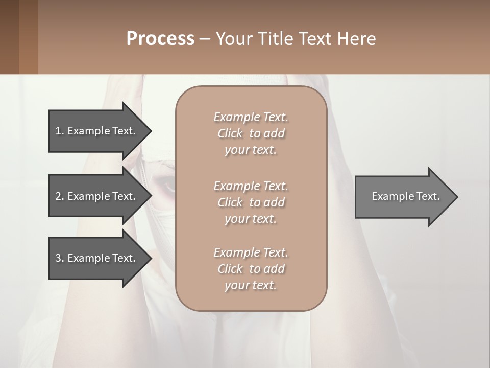 A Woman With Bandages Covering Her Face And Covering Her Eyes PowerPoint Template