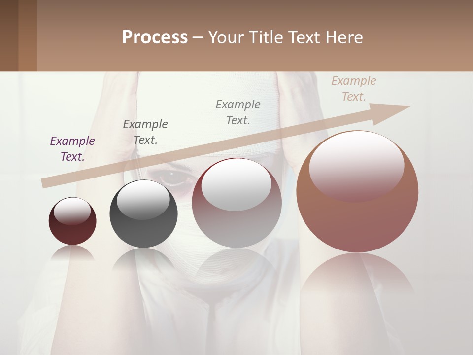 A Woman With Bandages Covering Her Face And Covering Her Eyes PowerPoint Template