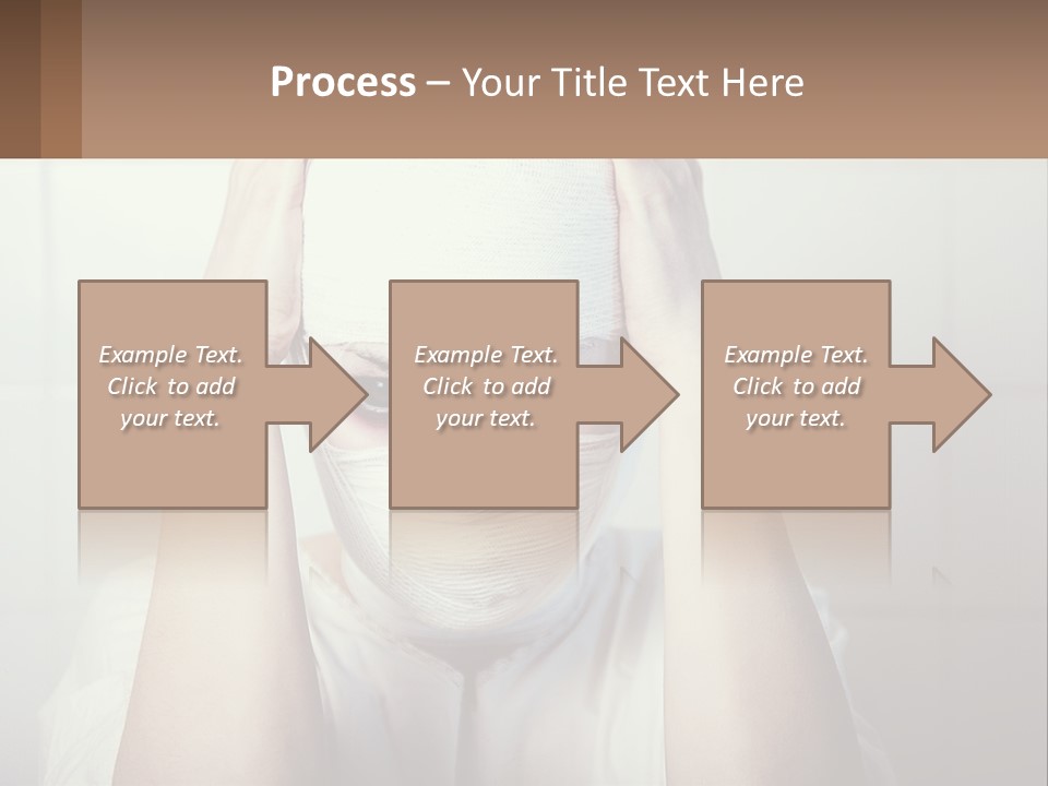 A Woman With Bandages Covering Her Face And Covering Her Eyes PowerPoint Template