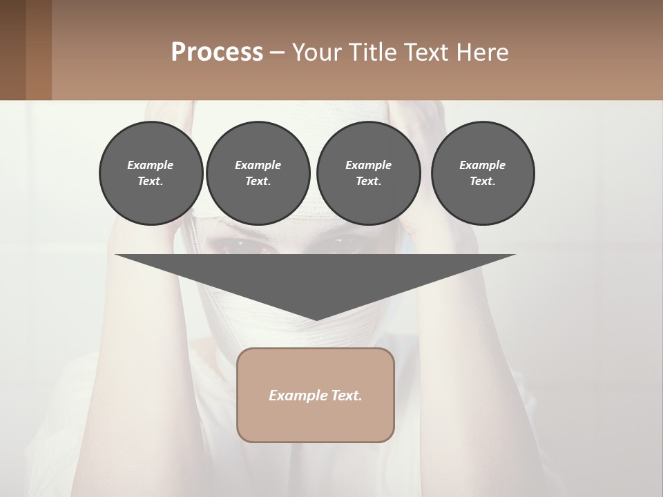 A Woman With Bandages Covering Her Face And Covering Her Eyes PowerPoint Template