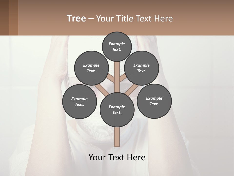 A Woman With Bandages Covering Her Face And Covering Her Eyes PowerPoint Template