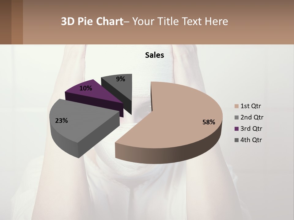 A Woman With Bandages Covering Her Face And Covering Her Eyes PowerPoint Template