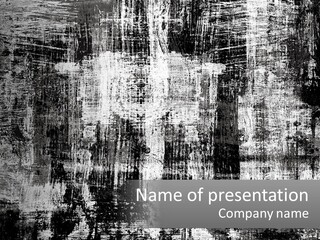 A Grungy Black And White Background With The Words Name Of Presentation Company Name PowerPoint Template