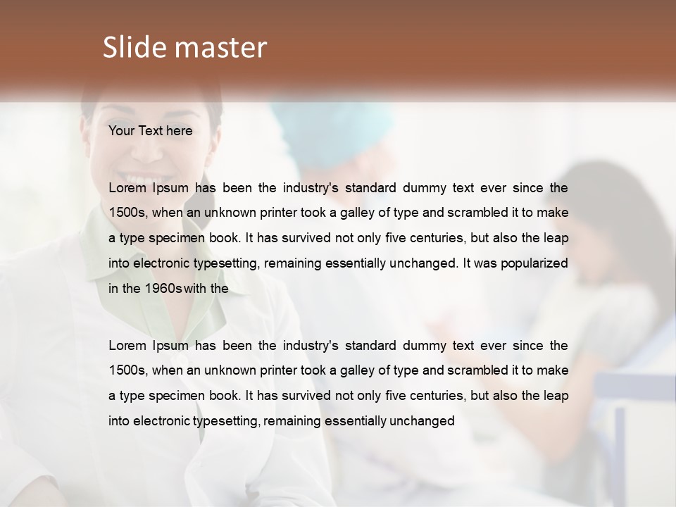 A Woman In A White Shirt Is Standing In A Hospital PowerPoint Template