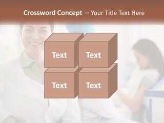 A Woman In A White Shirt Is Standing In A Hospital PowerPoint Template