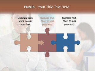 A Woman In A White Shirt Is Standing In A Hospital PowerPoint Template