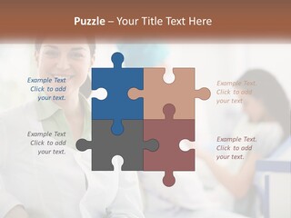 A Woman In A White Shirt Is Standing In A Hospital PowerPoint Template