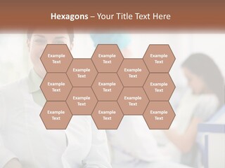 A Woman In A White Shirt Is Standing In A Hospital PowerPoint Template