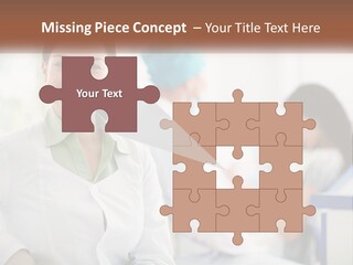 A Woman In A White Shirt Is Standing In A Hospital PowerPoint Template