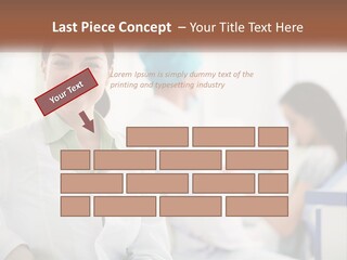 A Woman In A White Shirt Is Standing In A Hospital PowerPoint Template