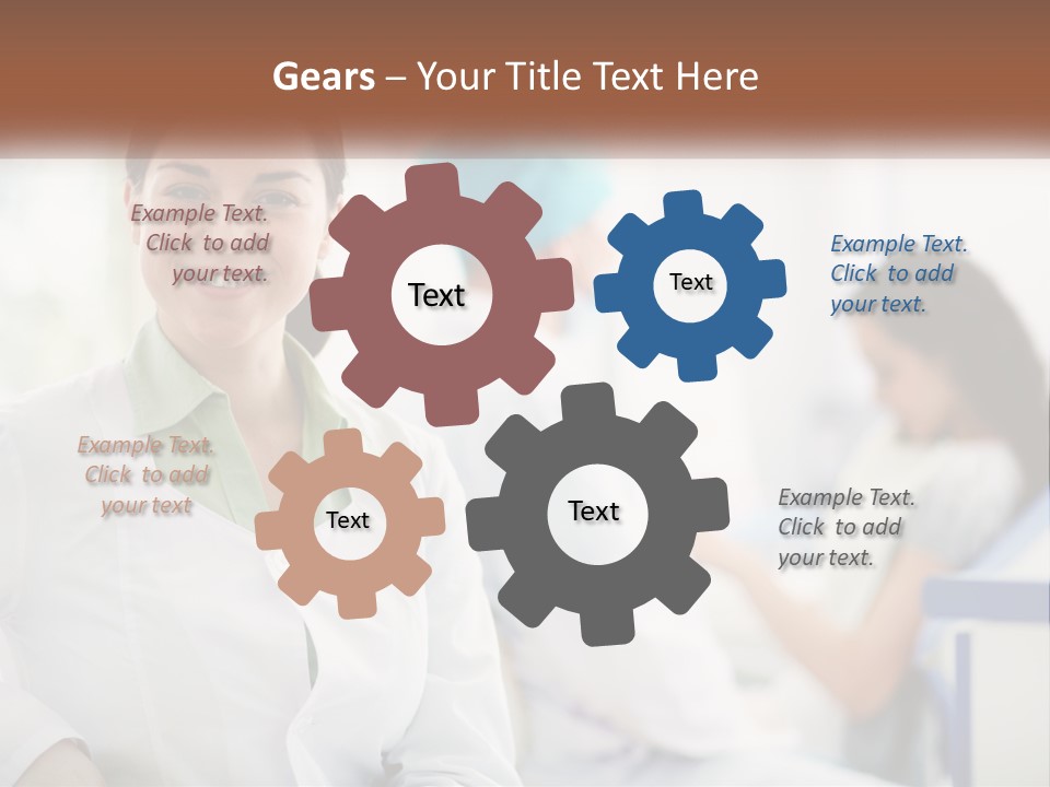 A Woman In A White Shirt Is Standing In A Hospital PowerPoint Template