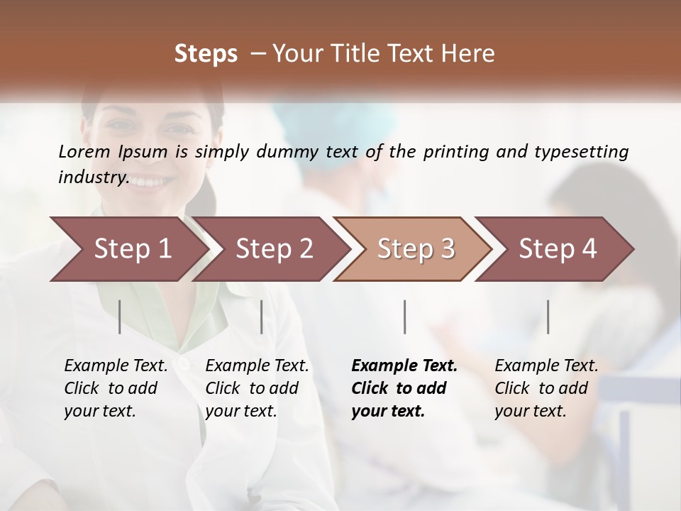 A Woman In A White Shirt Is Standing In A Hospital PowerPoint Template