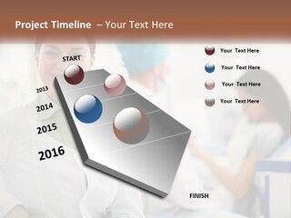 A Woman In A White Shirt Is Standing In A Hospital PowerPoint Template