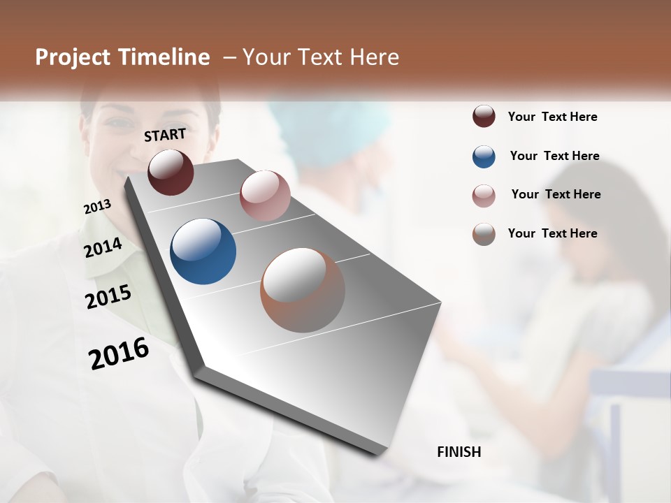 A Woman In A White Shirt Is Standing In A Hospital PowerPoint Template