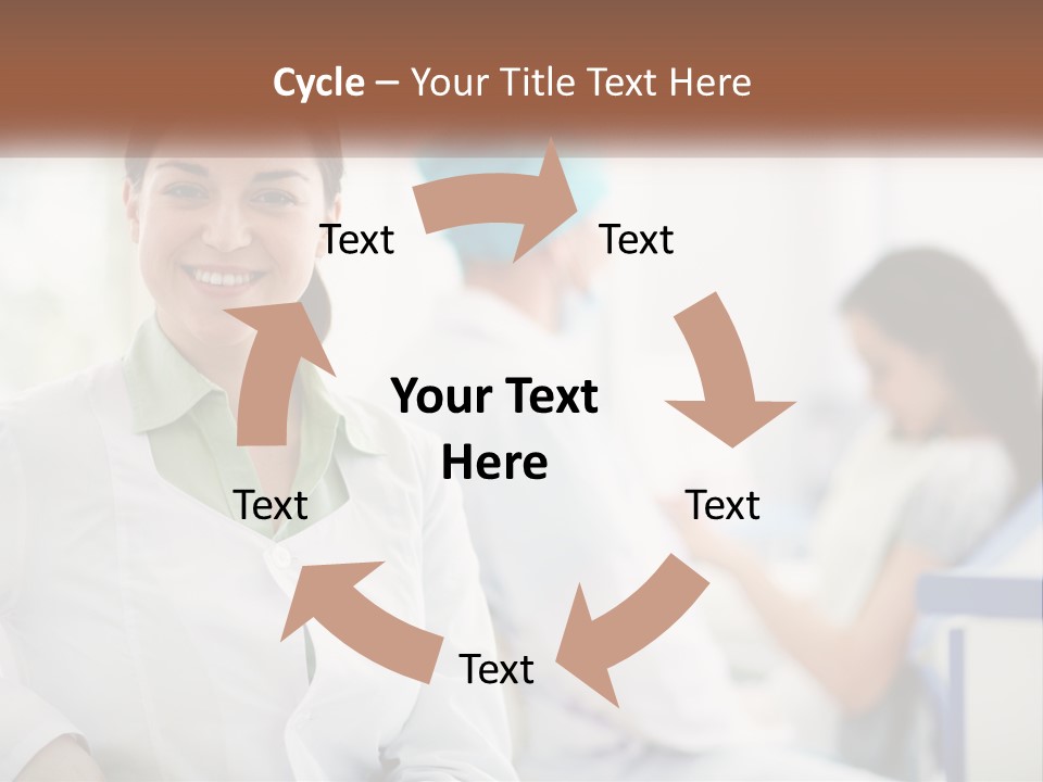 A Woman In A White Shirt Is Standing In A Hospital PowerPoint Template