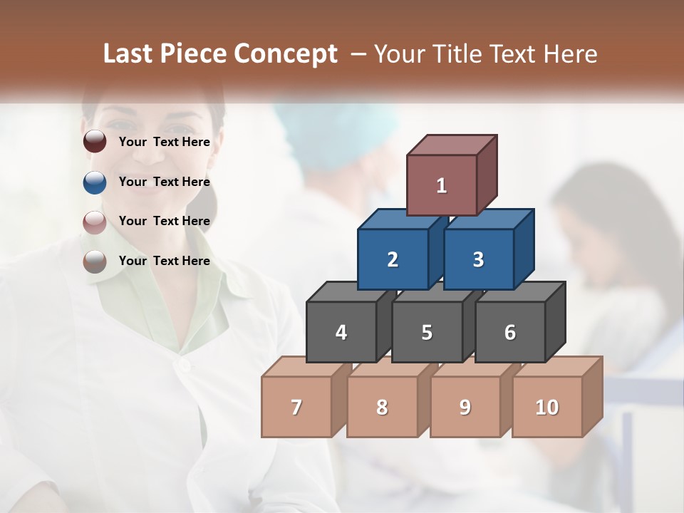 A Woman In A White Shirt Is Standing In A Hospital PowerPoint Template