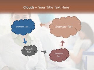 A Woman In A White Shirt Is Standing In A Hospital PowerPoint Template