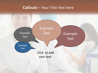 A Woman In A White Shirt Is Standing In A Hospital PowerPoint Template