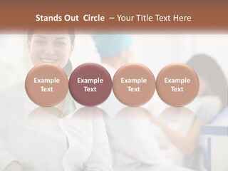 A Woman In A White Shirt Is Standing In A Hospital PowerPoint Template