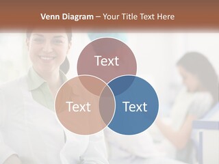 A Woman In A White Shirt Is Standing In A Hospital PowerPoint Template