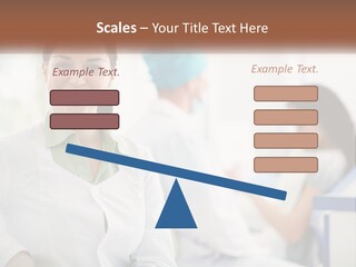 A Woman In A White Shirt Is Standing In A Hospital PowerPoint Template