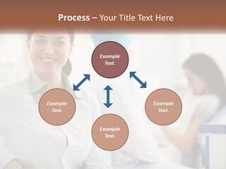 A Woman In A White Shirt Is Standing In A Hospital PowerPoint Template