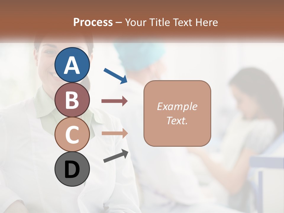 A Woman In A White Shirt Is Standing In A Hospital PowerPoint Template