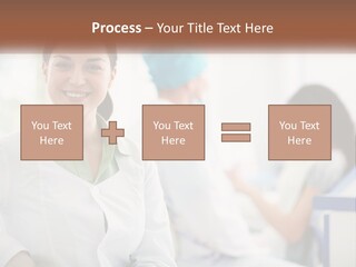 A Woman In A White Shirt Is Standing In A Hospital PowerPoint Template