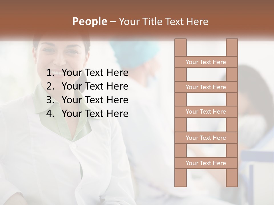A Woman In A White Shirt Is Standing In A Hospital PowerPoint Template