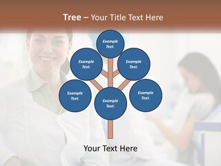 A Woman In A White Shirt Is Standing In A Hospital PowerPoint Template