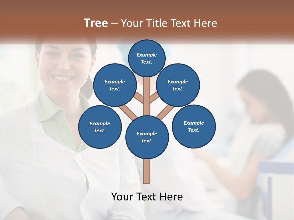 A Woman In A White Shirt Is Standing In A Hospital PowerPoint Template