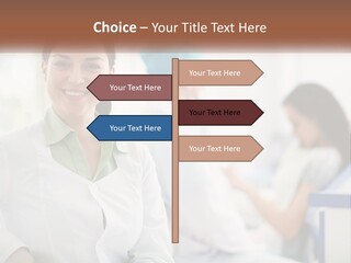 A Woman In A White Shirt Is Standing In A Hospital PowerPoint Template