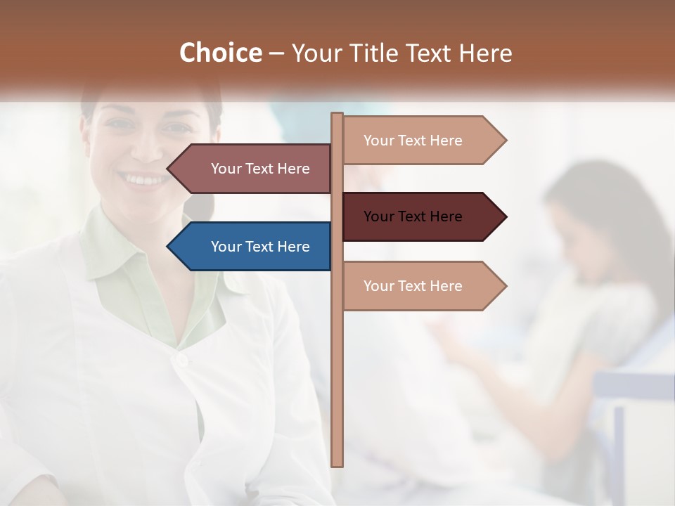 A Woman In A White Shirt Is Standing In A Hospital PowerPoint Template