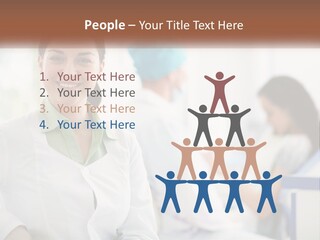 A Woman In A White Shirt Is Standing In A Hospital PowerPoint Template