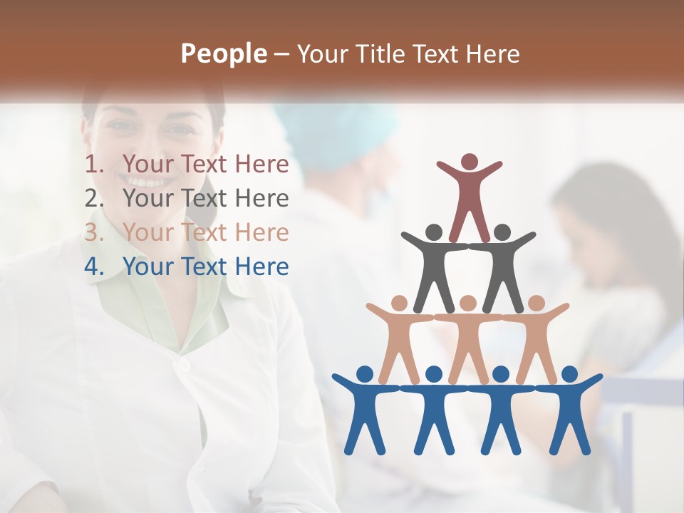 A Woman In A White Shirt Is Standing In A Hospital PowerPoint Template