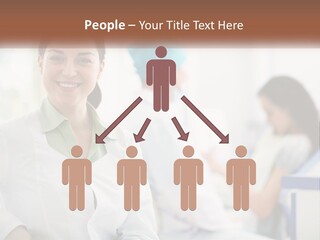 A Woman In A White Shirt Is Standing In A Hospital PowerPoint Template