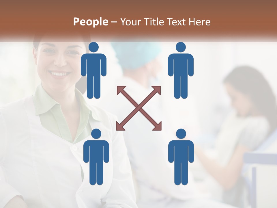 A Woman In A White Shirt Is Standing In A Hospital PowerPoint Template