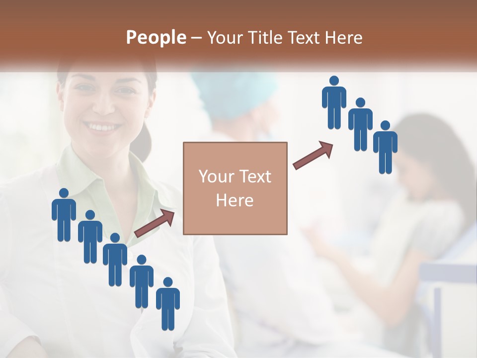 A Woman In A White Shirt Is Standing In A Hospital PowerPoint Template